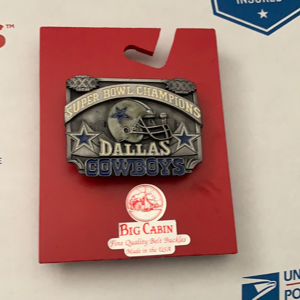 Dallas Cowboys New Super Bowl Champions Belt Buckle Never Used. Big Cabin